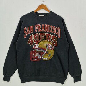 San Francisco 49ers Football Sweatshirt, Vintage Style, Black, S - 3XL